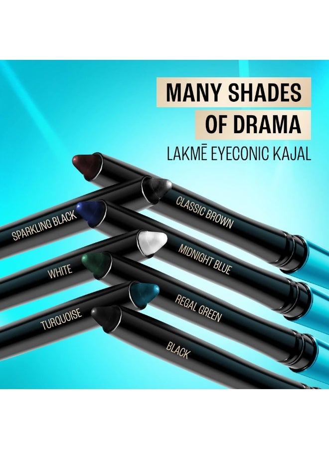 Lakme 9-5 Eyeconic Kajal, Classic Brown, Smudgeproof and Waterproof that lasts upto 24H, for 2x dark pigment, 0.35g - Image 3